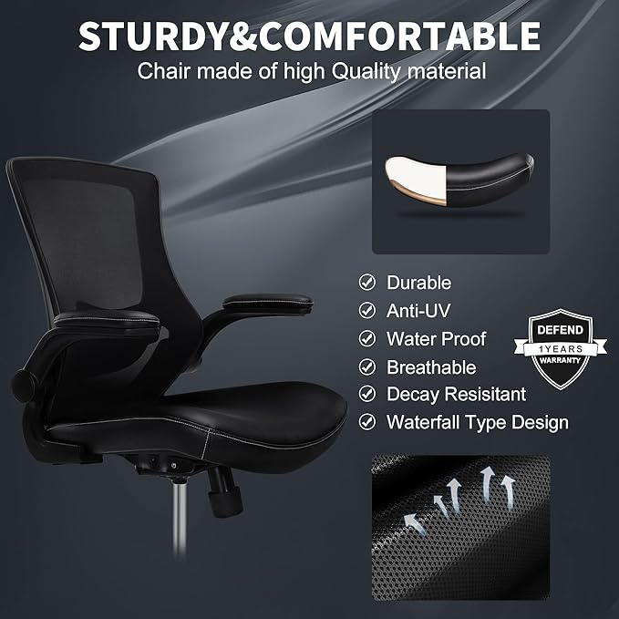 Misolant Tall Office Chair for Standing Desk, Drafting Chair with Footrest Ring, PU Leather Recline High Office Tall Desk Chair with Adjustable Lumbar Support