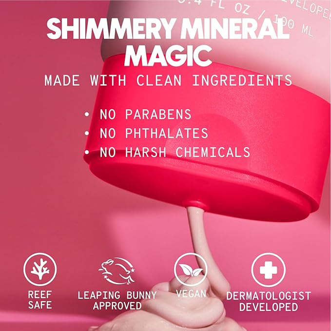 Cheeky Mineral All-Screen - SPF 30 Shimmer Body Sunscreen with Caffeine - Dermatologist Developed & Reef Safe Skincare with Glowy Finish for Beach & Festivals (3.4oz)