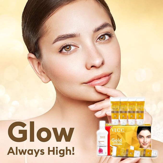 VLCC Gold Facial Kit + FREE Rose Water Toner | 300gm + 100ml