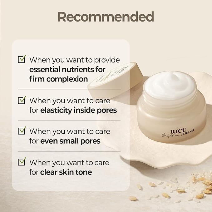 SKINFOOD Rice Daily Brightening Skincare Set – Korean Face Toner Pads & Hydrating Cream for Glowing Glass Skin, Natural Fermented Rice Water, Gentle Exfoliation & Deep Moisture, Vegan K-Beauty Duo