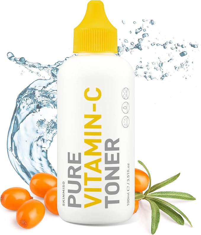 SKINMISO Pure Vitamin C Toner | Women and Men Korean Skin Care Products - Pore Minimizer & Hydrating Toner for Face | Kbeauty Essence Facial Toner for Oily, Dry & Aging Skin - Pack of 1 (3.51 fl. oz)
