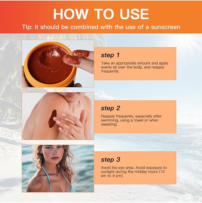 MAEPEOR Intensive Brown Bronzer Natural Tanning Accelerator Cream Gel Longer-lasting Soft Brown Tanning Gel for Sunbeds and Outdoor Sun (100ML, Color 01)