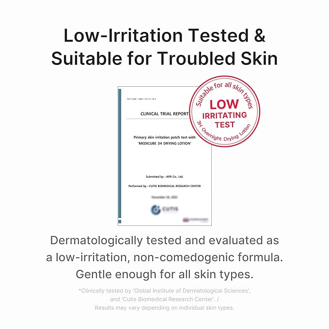 medicube 3H Overnight Drying Lotion | Targeted Spot Care for Troubled & Oily-Prone Skin | Calming & Soothing Care with Calamine, Centella & Tea Tree | Korean Skincare 20ml, 0.67 fl. oz.