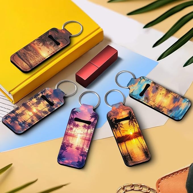 Pensura Chapstick Holder Keychain Fashion 5 Pcs Car Keychain Holder Portable Chapstick Holder Keep from Scratched and Dust