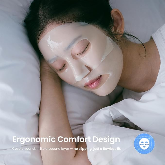 caraseoul Glowganic Pro Collagen Face Mask, Hydrogel Korean Face Mask with Niacinamide & Adenosin, Radiance Boost, Hydrating Overnight Sleep Mask, Vegan, Korean Skin Care [1.19oz (34g) x 16ea]