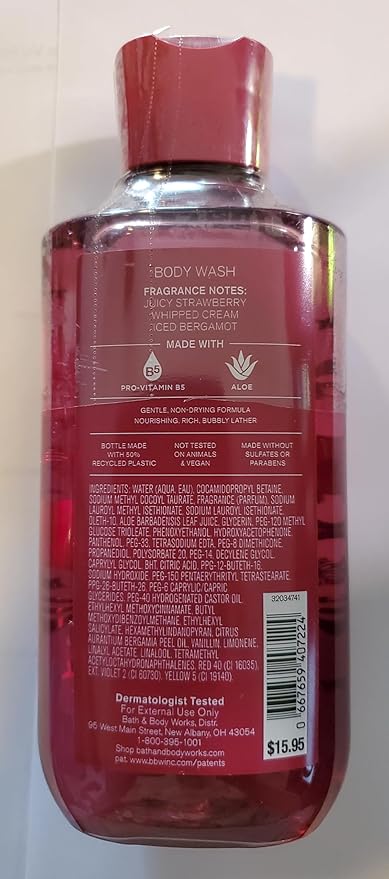 Bath & Body Works Women's Strawberry Snowflakes Body Gel Wash, Lotion and Ultimate Hydration Cream 3 Piece Set