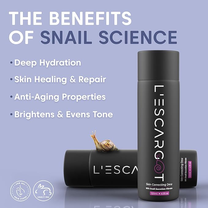L'ESCARGOT Snail Mucin Face Toner – 95% Snail Secretion Filtrate with Vitamin C, Hyaluronic Acid & Niacinamide - Fast-Absorbing, Skin Correcting Dew