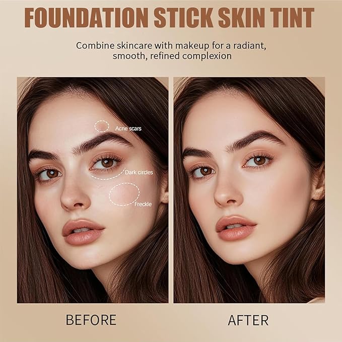 Foundation Stick Skin Tint for Black Women 6 Color Skin Tint Balm Face Solid Tinted Moisturizing Contour Stick Foundation 01