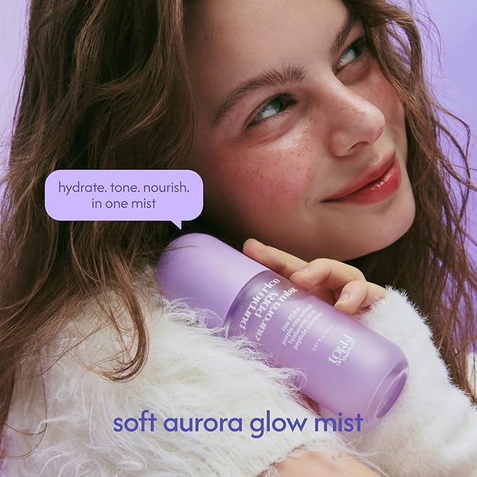 Purple Rice PDRN Aurora Mist | Hydrating Facial Toner Mist | Skin Barrier Support & Radiant Glow | Vegan Korean Skincare | 2.87 fl oz (85 ml)
