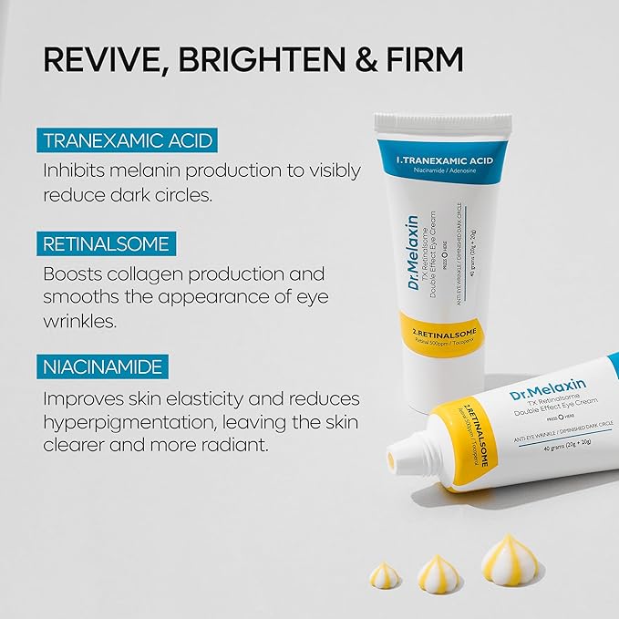 Dr.Melaxin TX Tranexamic Acid Retinalsome Dual Eye Cream with Adenosine Niacinamide for Dark circle Repairing | Daily Anti-Aging Under Eye Care | 50ml - Korean Skin care