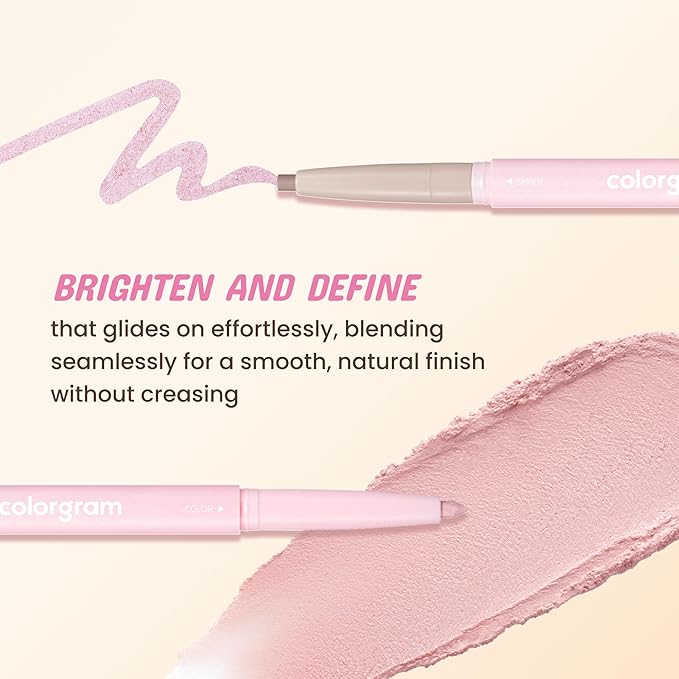 COLORGRAM Under Eye Highlighter Stick 07 Warm Peach | Silky-Smooth Long-Lasting Highlighter & Contouring Stick for Smudge-Proof, Shining Daily Makeup | K-Beauty Face Highlighters & Luminizers