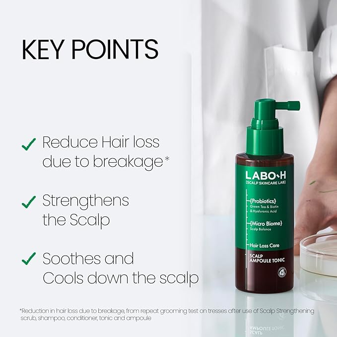 LABO.H Scalp Strengthening Spray - Korean Scalp Reviatlizing Serum for Hair Growth & Anti-Loss | Vegan| Instant Cooling & Soothing with Rosemary and Peppermint Oil | Thicker-Looking Hair, 3.38 Fl oz.