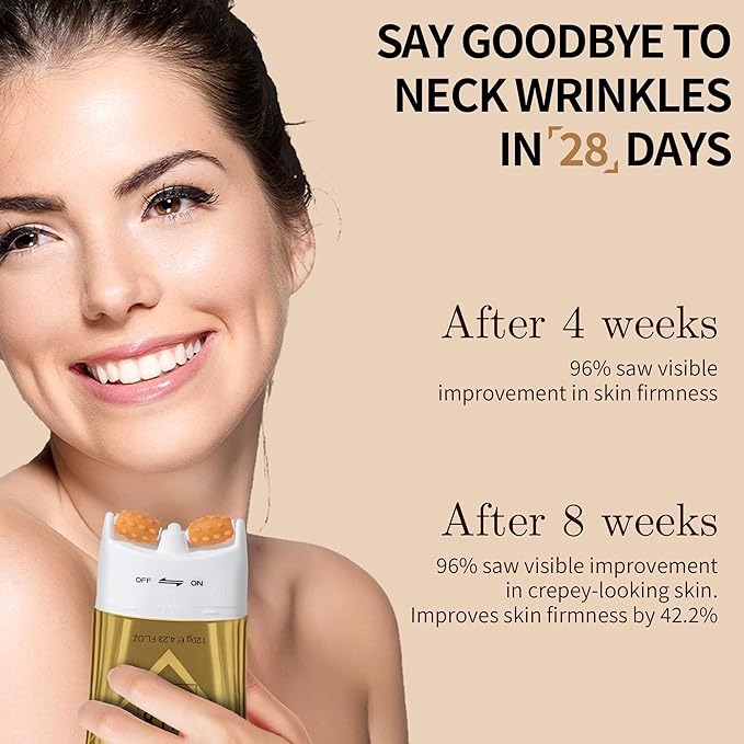 Ycz AH-8 Neck Firming Cream with Roller for Crepey Skin Body Care Comfort, Moisturizing, Anti-Aging Neck Cream with Peptide, Collagen, Smooths Wrinkles & Fine Lines Skin Care Skin Repair(Pack of 2)