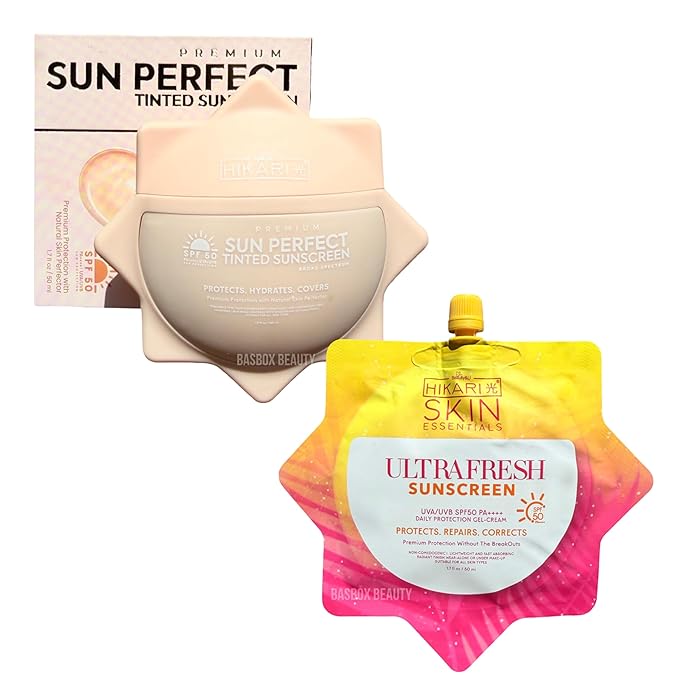 HikariSkin Essentials Ultra Fresh & Premium Sun Perfect Tinted Sunscreen - 50ml each