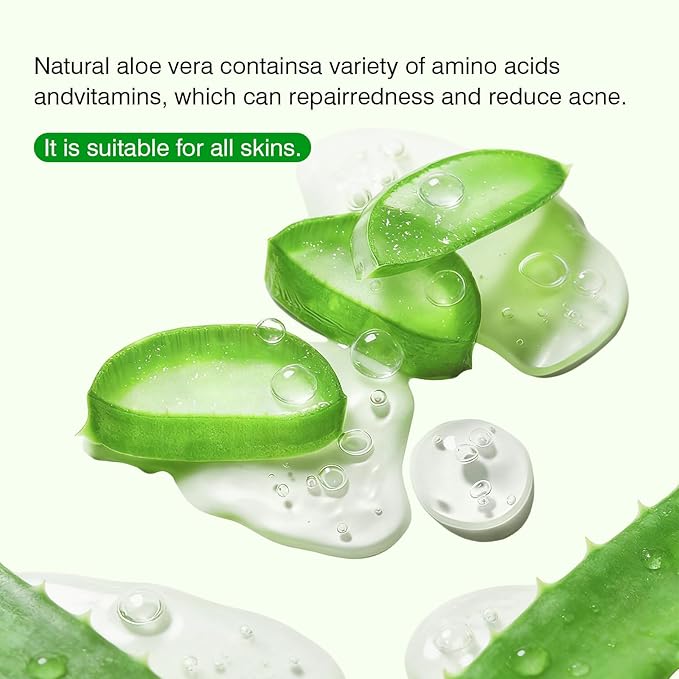 IREV Organic Aloe Vera Gel for Face, Skin, Hair, Sunburn Relief, Pure Aloe Vera Soothing Gel for Skin Care, Acne, After Sun Repair, After Shave, Cold Pressed, No Sticky Residue, Moisturizing-200ml