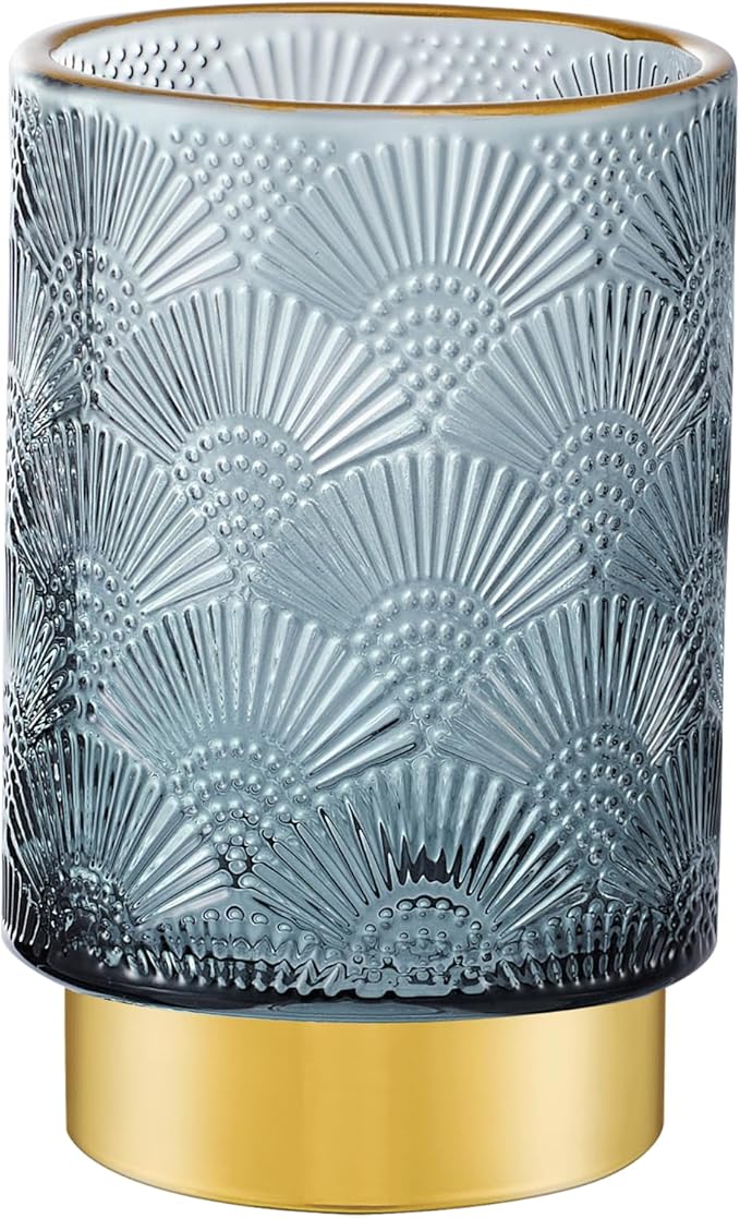 Makeup Brush Holder Organizer,Toothbrush Holders,Desk Pen Pencil Holder,Multifunctional Vintage Glass Brush Cup（A41-7-US）