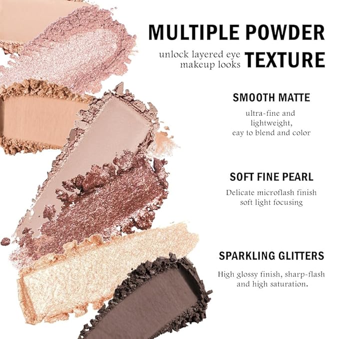 SUAKE Nude Pink Eyeshadow Palette, Matte & Shimmer, High Pigmented 12 Colors Brown Purple Eye Shadow Primers for Eye Makeup, Korean Powder Palet de sombras de ojos (01# Caramel Brown)
