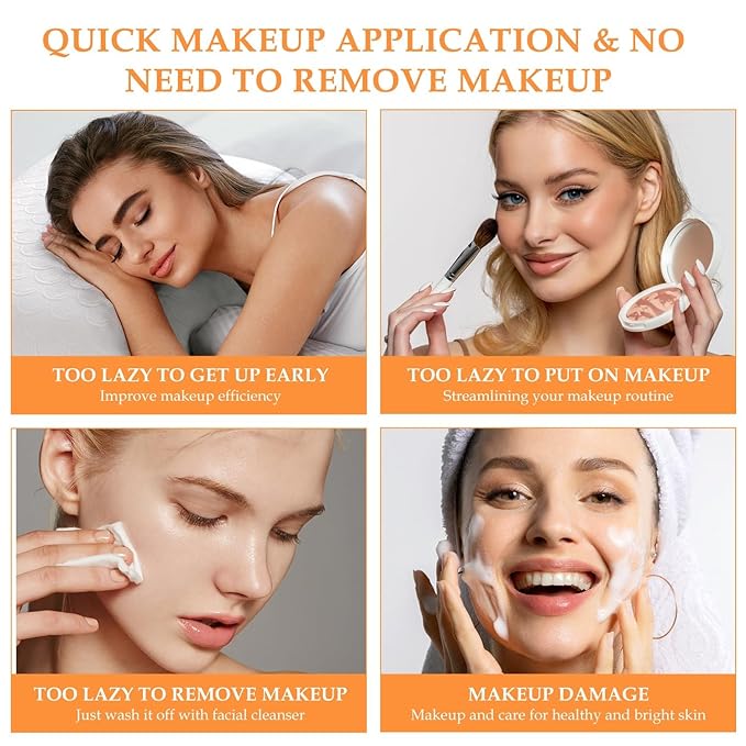 2Pcs Five Vitamin C Tone-Up Cream,Five Vitamin C BB Cream,Natural Makeup Tone-Up Lazy Concealer for All Skin Types & Daily Use