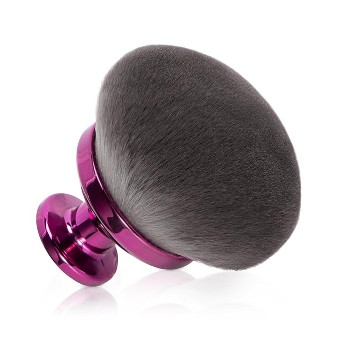 Blend & Blur Extra Large Body Makeup Brush for Self Tanner,Leg Makeup & Bronzer Self Tan Applicator, 90mm Wide Round Head Kabuki Brush For Application with Drawstring Velvet Bag (Purple)