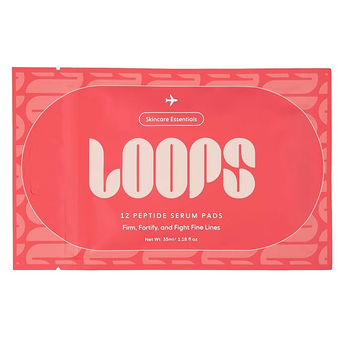 LOOPS Peptide Serum Korean Skincare - Firm, Fortify, Fight Fine Lines - Anti-Wrinkle & Moisturizing - Pre-soaked Veocell Embo Pad - Peptide Complex to Rejuvenate and Prejuvenate Face - Pack of 7