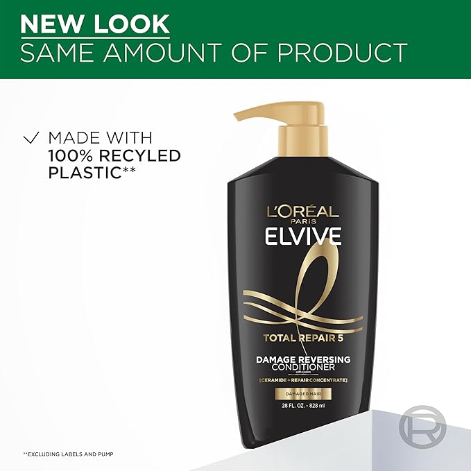 L'Oreal Paris Elvive Total Repair 5 Repairing Conditioner for Damaged Hair Conditioner with Protein and Ceramide for Strong Silky Shiny Healthy Renewed Hair 28 Fl Oz