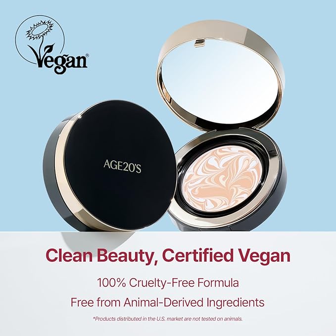 [Vegan] AGE20'S Signature Essence Pact | Pack of 1 | 25N SAND | Korean Cushion Foundation | Cream Foundation, Dewy & Glow Finish, Natural Coverage, SPF 50+