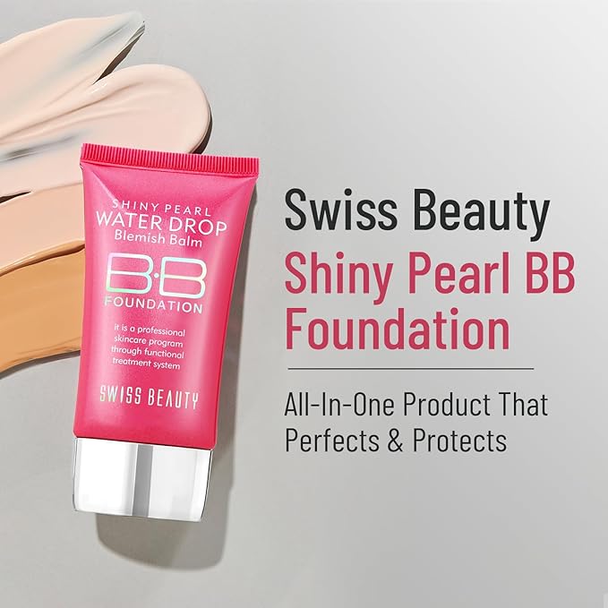Swiss Beauty Matte Shiny Pearl Water Drop Blemish Long Lasting Balm BB Lightweight, Liquid Foundation, Face Makeup, Shade-05, 40ml