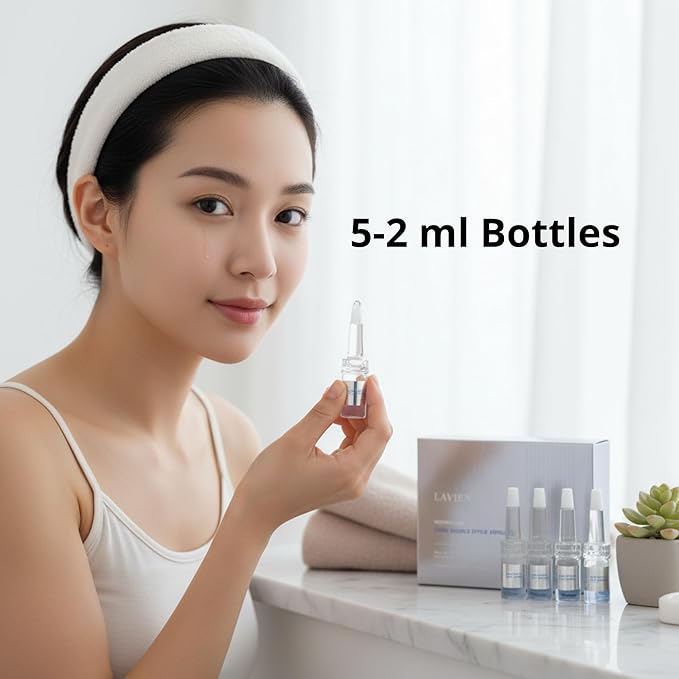 Lavien Medinic Line Carni Double Effect Ampoule - Concentrated Serum, Soy Isoflavone & Carnitine - Skin Protection, Damage Repair, Hydration - 2 ml-5 Bottle