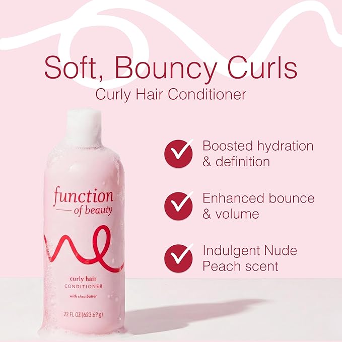 Function of Beauty Curly Hair Conditioner, XL - Sulfate-Free Conditioner for Natural Curls & Bounce - Curl Defining, Hydrating & Moisturizing with Shea Butter - Dry & Dull Hair Care Products