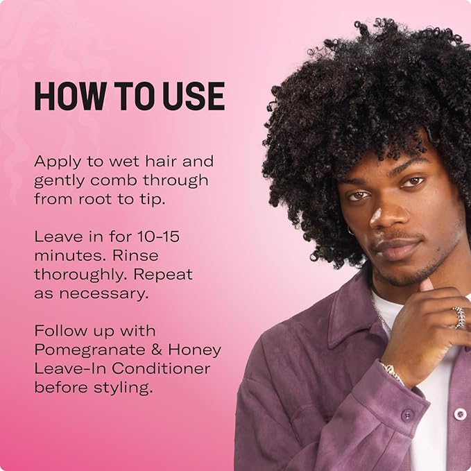 Mielle Organics Pomegranate & Honey Detangling Conditioner for Curly Hair - Deep Moisturizing Conditioner to Help Strengthen Strands, Prevents Breakage and Split Ends & Improves Hydration (12 Fl Oz)