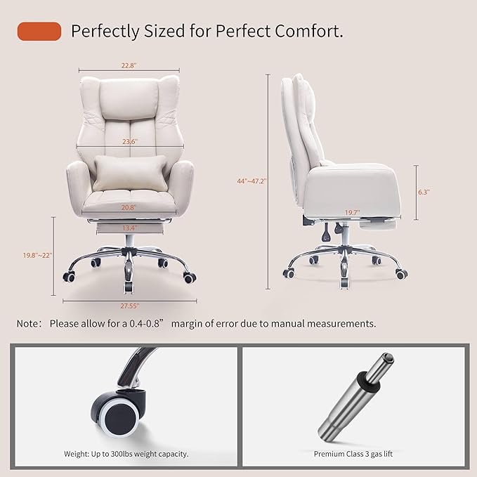 Criss Cross High Back Office Chair with Foot Rest, Ergonomic Cross Legged Desk Chair with Flip-up Armrest, Cozy Reclining 155°Swivel Chair for Home Office, Computer and Entertainment (Beige)