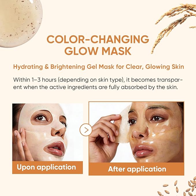 Rice Deep Collagen Face Mask, 38g x 24 EA, Moisturizing and Hydrating Overnight Facial Mask, Contains Ceramide & Collagen for Glass Glow Skin, Korean Skincare