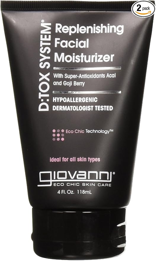 GIOVANNI D:tox System Replenishing Facial Moisturize - Face Moisturizer, Contains Super Antioxidants Acai & Goji Berry, Helps to Prevent Dryness, Hydrating for Healthier, Dermatologist Tested - 4 oz