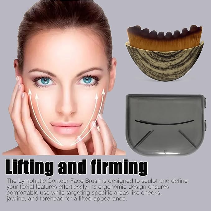 Lymphatic Contour Face Brush, Lymphatic Drainage Massager for Face, Ergonomically Designed to Fit The Skin Precisely.