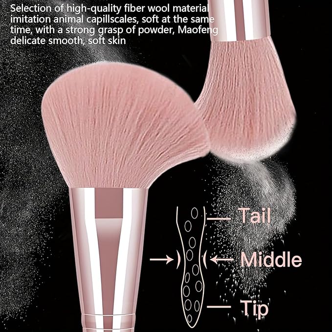 HGHDBT 72Pcs Pink Makeup Brushes Set Professional with Case Premium Synthetic for Foundation Concealer Blush Eyeshadow Powder Contour Makeup Brush Kit Face Eye Make up Brushes & Tools