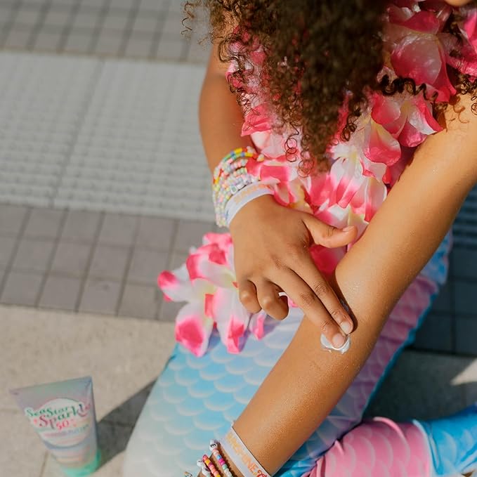 Seastar Sparkle - Cosmic Marshmallow Scented Glitter Sunscreen Lotion - SPF 50 - Biodegradable Sunscreen, Kids, Water Resistant, Glitter lotion, Cruelty Free, Kids Lotion, Made in USA, 3.4oz