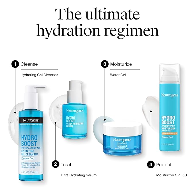 Neutrogena Hydro Boost Water Gel Face Moisturizer Starter Kit,includes Refillable Jar + Refill Pod,with Hyaluronic Acid for a Burst of Hydration & Dewy Skin,1.7 oz Each,(Pack of 4)