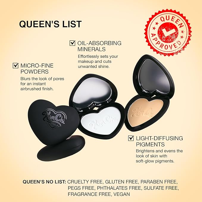 KimChiChic Beauty Almost Catfished Micro Pressed Powder - Brightening Under Eye Setting Powder, Reduces Dark Circles, No Flashback, That White Powder