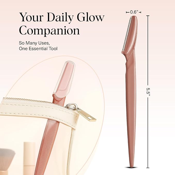 Kitsch Dermaplane Razor for Women Face – Face Razors for Women & Men, Eye Brow Razors & Face Shaver – Exfoliating Facial Razor & Dermaplaner as Skin Care Tool for Smoother Skin - Terracotta, 6 pcs