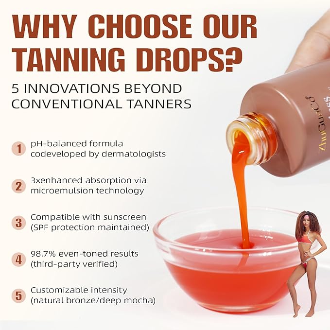 Sunless Tanning Drops to Drink, Sunless Tanning Liquid Drops - Tan Theory Drop to Drink, Moisturizing Tanner for Face and Body, Enhancing Your Natural Skin Tone (1PC)