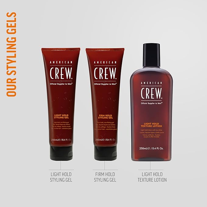 American Crew Men's Hair Styling Gel, Firm Hold, Non-Flaking, 8.4 fl oz