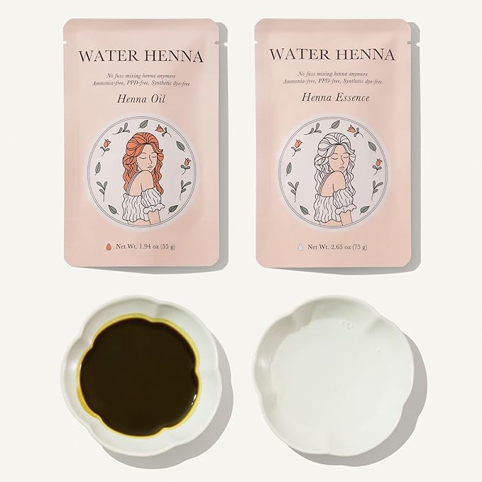 Natural Henna Hair Dye | Covers Gray/White Hair Only | PPD-Free Gray Coverage, Quick Application Liquid Formula, Synthetic Dye-Free, Nourishing Oil + Color Set, Made in Korea