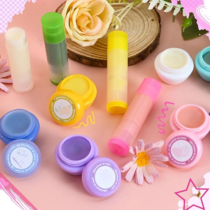 GZDUCK DIY Lip Balm Making Kit- 42Pcs Lip Balm Making Set, Make Your Own Lip Gloss, Lip Gloss Making with Multi-Flavor Multicolored DIY Makeup Set Gifts for Women