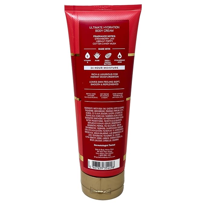 Bath & Body Works Strawberry Flirt Trio Gift Set - Body Cream, Fragrance Mist and Body Wash - with a 4 oz Marbela Clay Baby Bar Soap - Full Size