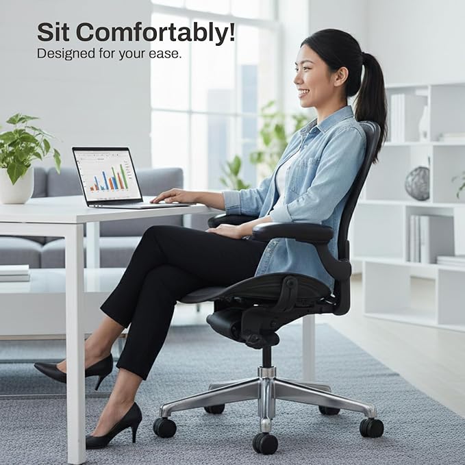Replacement Seat for Herman Miller Classic Aeron Size B Medium (Black Mesh)