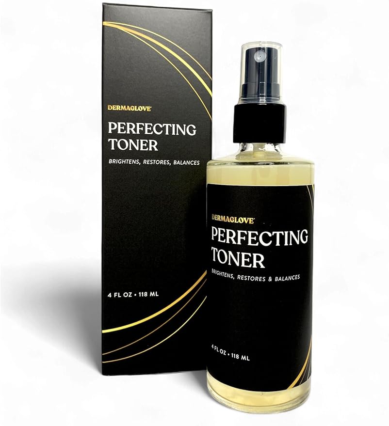 Perfecting Toner - Hydrating & Brightening Facial Mist with Rose Water, Aloe, Witch Hazel & Vitamins A, C, E - 4 Fl Oz (Pack of 1)
