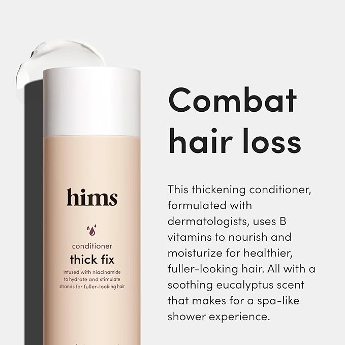 hims Thick Fix Thickening Conditioner - Made with Panthenol & Niacinamide - Lightweight, Moisturizing Conditioner - Paraben-Free, Sulfate-Free, Vegan - Eucalyptus Grove Scent - 6.4 Fl Oz, 2 Pack