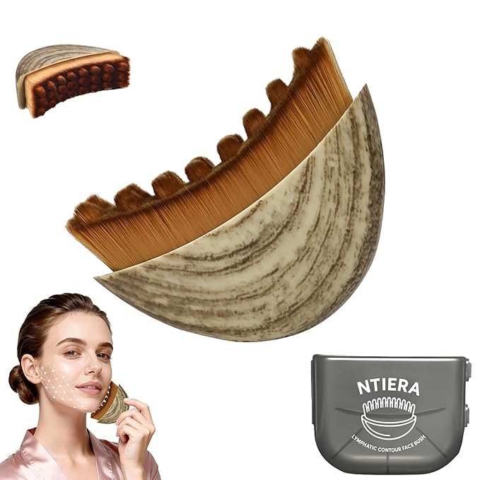 New Lymphatic Contour Face Brush,2026 Jawline Sculpting Lymphatic Drainage Massager,Dry Brush Facial Tool for Puffiness Detox & Glow,Manual Skincare Brushs,Ultra Soft PBT Bristles