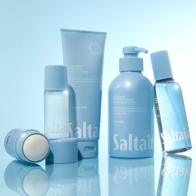 Saltair Body Wash 2-Pack – Moisturizing Body Wash with Hyaluronic Acid & Vitamin B5 – Scented Shower Gel for Women and Men – Seascape Scent, 2x 17oz – Vegan, Cruelty-Free, Paraben-Free
