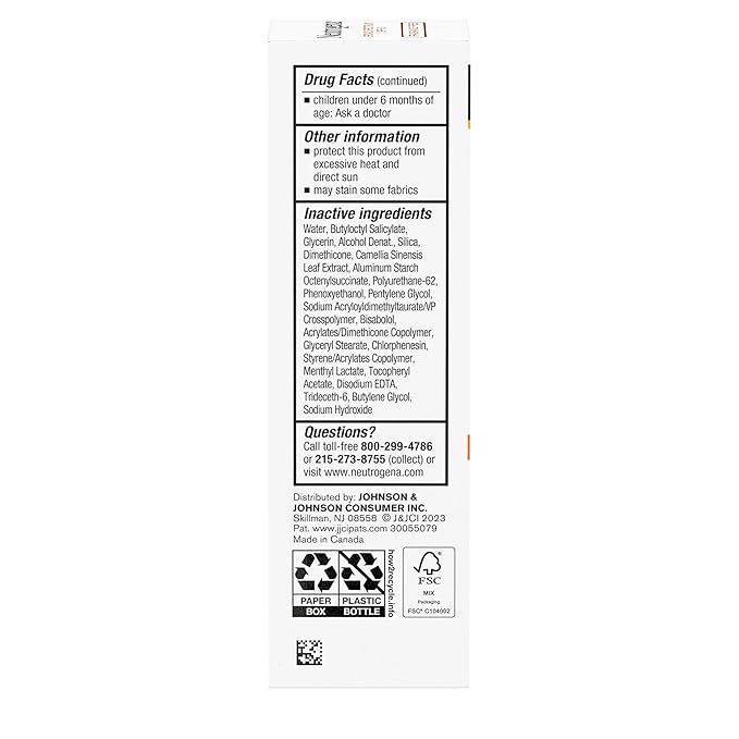 Neutrogena Clear Face Serum Sunscreen with Green Tea,Broad Spectrum SPF 60,Non-Comedogenic Face Sunscreen for Lightweight UVA/UVB Protection,Oxybenzone- & Fragrance-Free,1.7 fl. oz,(Pack of 2)